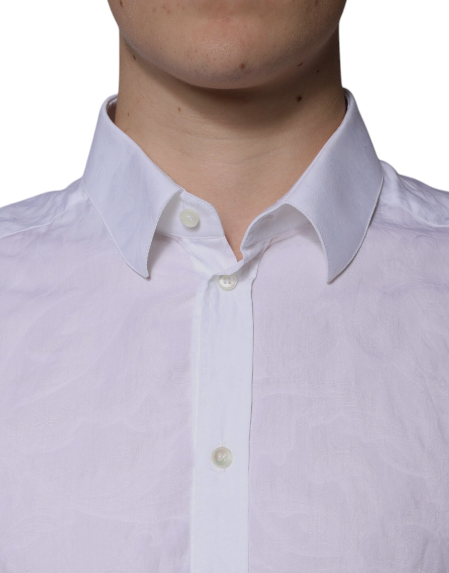 Dolce &amp; Gabbana Weißes Slim Fit-Herrenhemd MARTINI aus Baumwolle