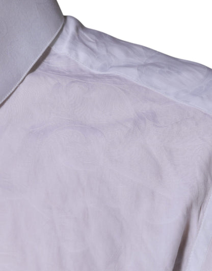 Dolce &amp; Gabbana Weißes Slim Fit-Herrenhemd MARTINI aus Baumwolle