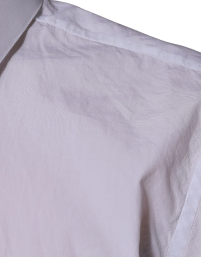 Dolce &amp; Gabbana Weißes Slim Fit MARTINI Herrenhemd aus Baumwolle