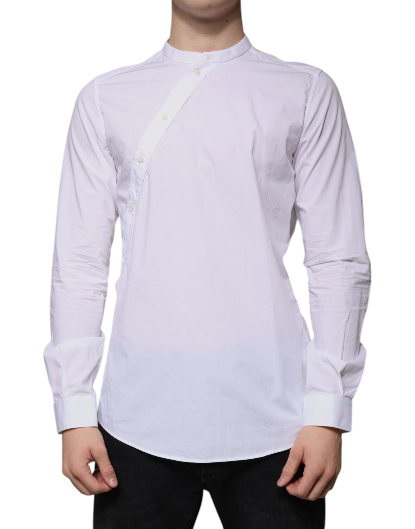 Dolce &amp; Gabbana – Weißes, schmal geschnittenes MARTINI-Hemd aus Baumwolle