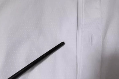 Dolce &amp; Gabbana Weißes formelles Herrenhemd aus Baumwolle in Gold