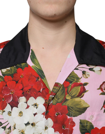 Dolce &amp; Gabbana Freizeithemd mit mehrfarbigem Blumenmuster und Knopfleiste