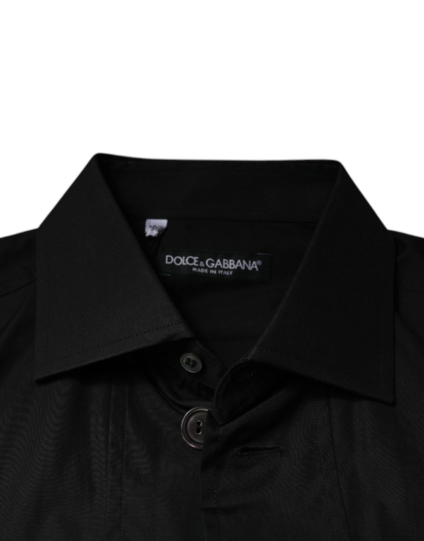 Dolce &amp; Gabbana – Schwarzes, formelles Langarmhemd aus Baumwolle