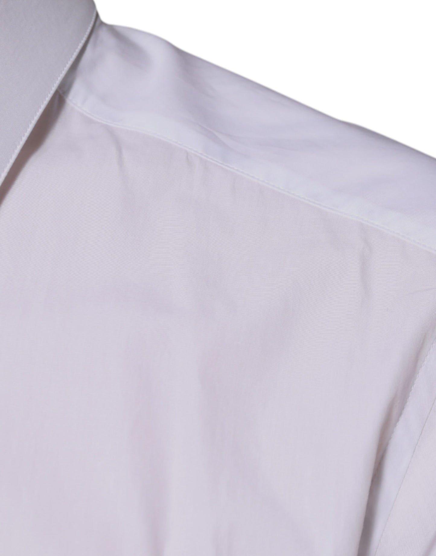 Dolce &amp; Gabbana Weißes Baumwoll-Logo-Formelles Herren-GOLD-Hemd