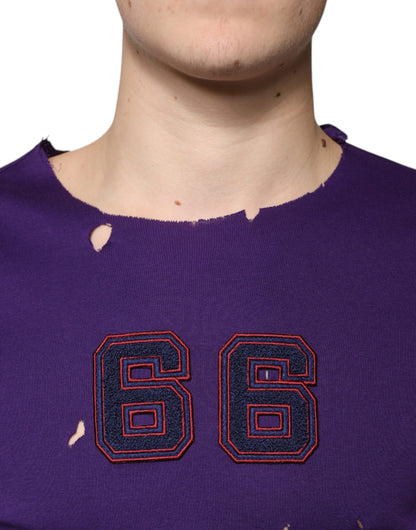 Dolce &amp; Gabbana Lila Baumwolle Rundhals Pullover Herren Pullover