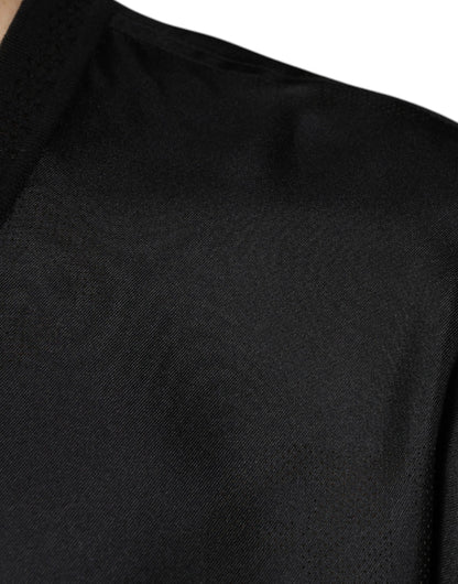 Dolce &amp; Gabbana – Schwarzes, kurzärmliges T-Shirt aus Baumwolle mit quadratischem Ausschnitt