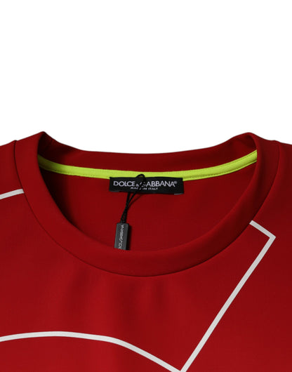 Dolce &amp; Gabbana Mehrfarbiges Logo-Baumwoll-T-Shirt mit Rundhalsausschnitt für Herren