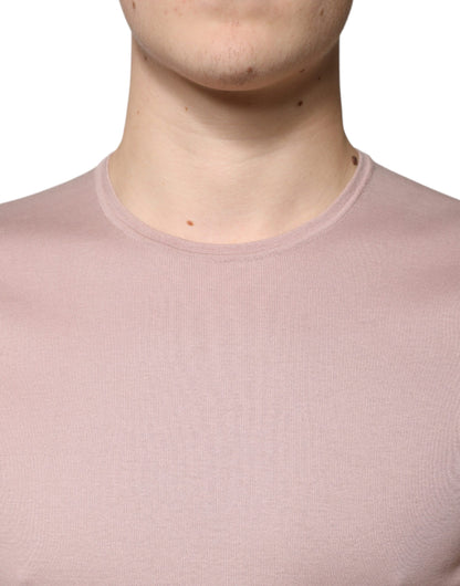 Dolce &amp; Gabbana – Braunes T-Shirt aus Baumwolle mit kurzen Ärmeln und Rundhalsausschnitt