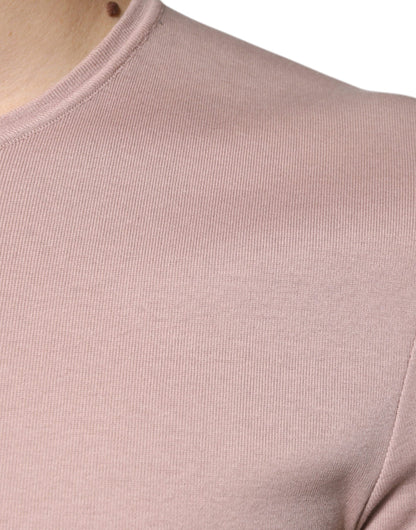 Dolce &amp; Gabbana – Braunes T-Shirt aus Baumwolle mit kurzen Ärmeln und Rundhalsausschnitt