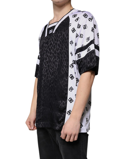 Dolce &amp; Gabbana – T-Shirt mit Logo in Schwarz und Weiß für Herren mit kurzen Ärmeln