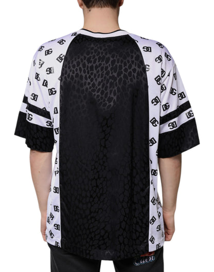 Dolce &amp; Gabbana – T-Shirt mit Logo in Schwarz und Weiß für Herren mit kurzen Ärmeln