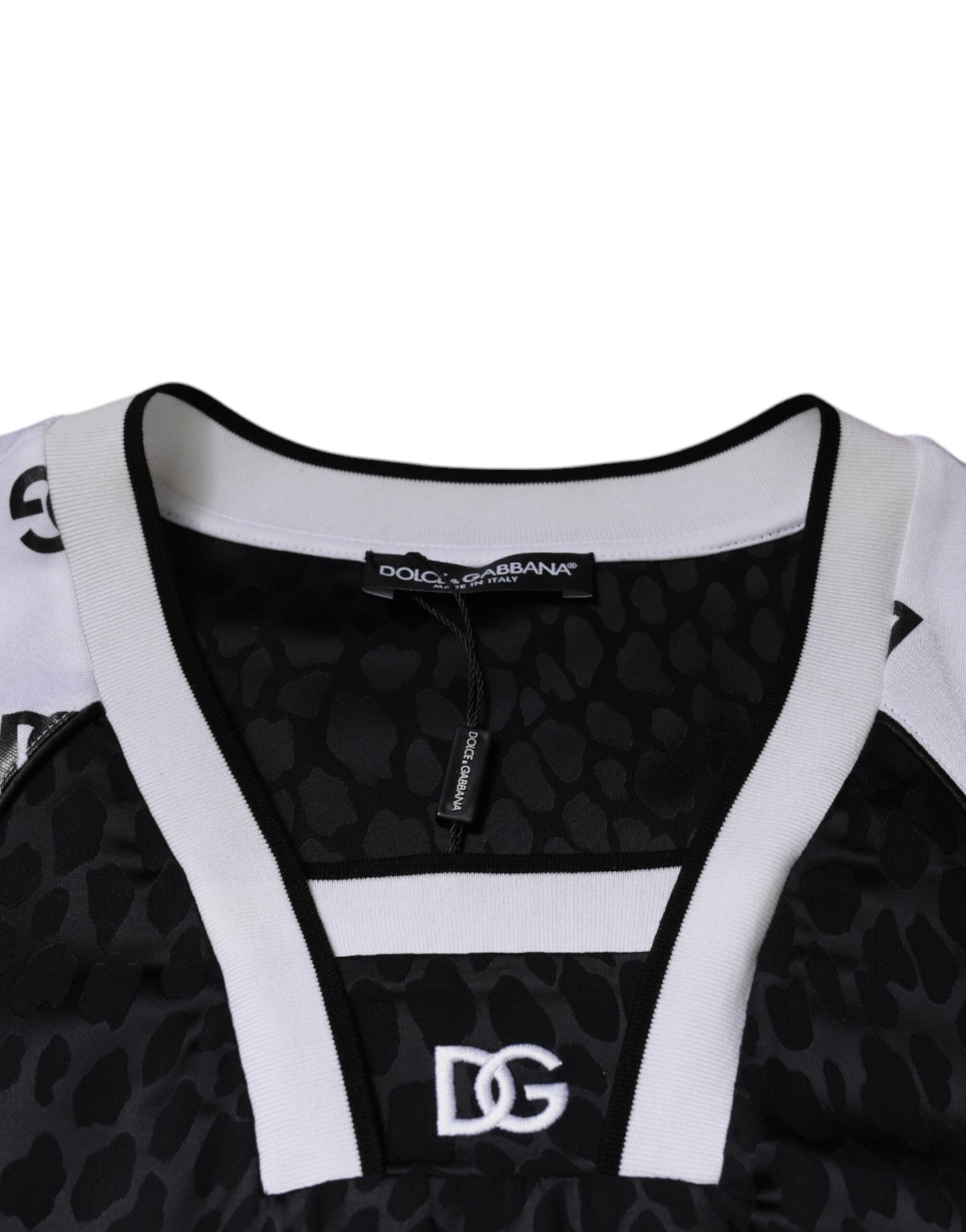 Dolce &amp; Gabbana – T-Shirt mit Logo in Schwarz und Weiß für Herren mit kurzen Ärmeln