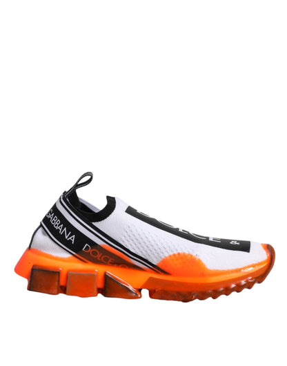 Dolce &amp; Gabbana Sorrento Slip-On Sneakers in Weiß und Orange