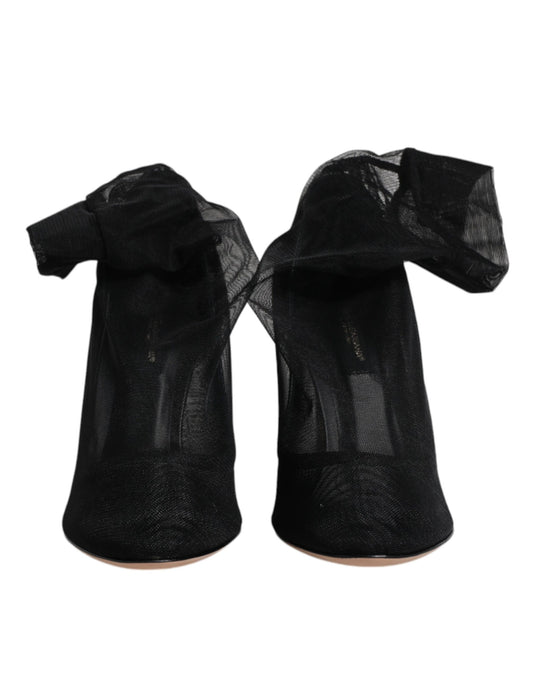 Dolce &amp; Gabbana – Schwarze Stiefel im Sockenstil aus Nylonnetz