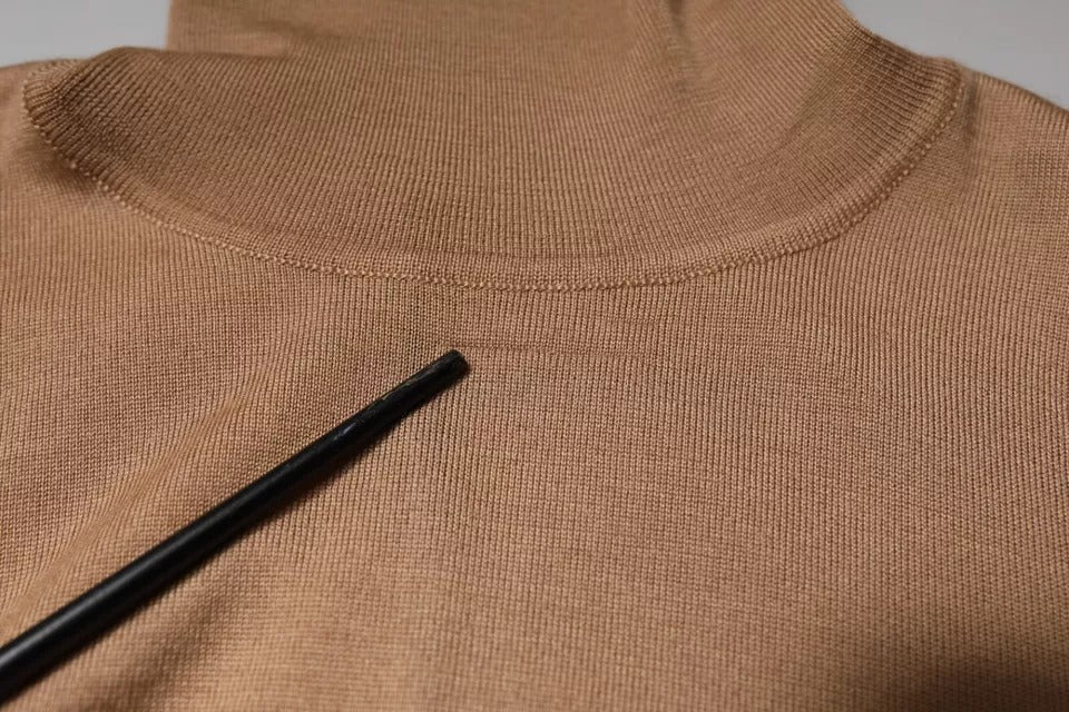 Dolce &amp; Gabbana Brauner Rollkragenpullover mit langen Ärmeln
