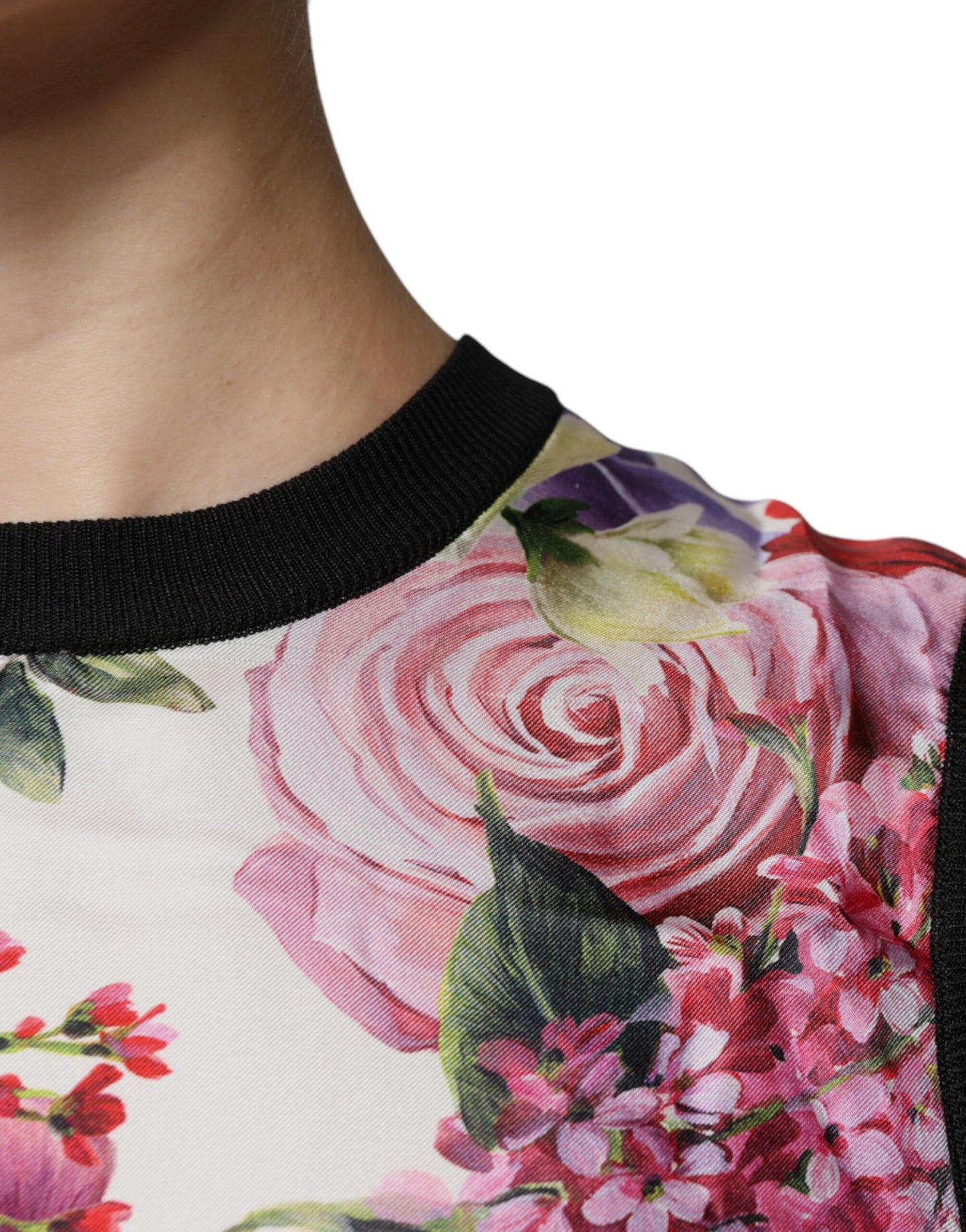 Dolce &amp; Gabbana Mehrfarbiges, ärmelloses Tanktop aus Seide mit Blumenmuster