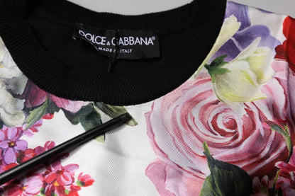 Dolce &amp; Gabbana Mehrfarbiges, ärmelloses Tanktop aus Seide mit Blumenmuster