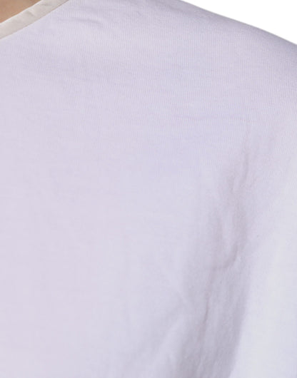 Dolce &amp; Gabbana – Wickelbluse mit Rundhalsausschnitt, Weiß