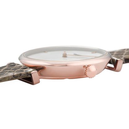 Cluse Beige Leather Dress Watch