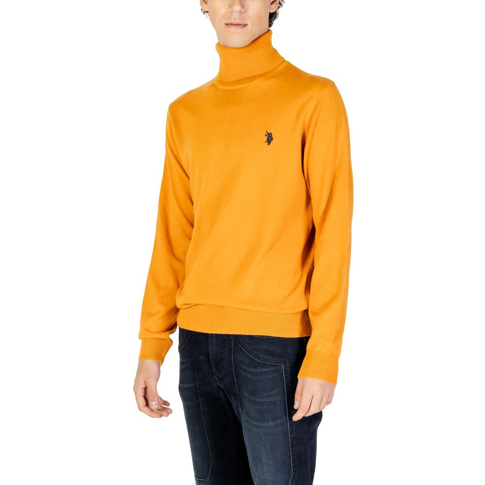 US POLO ASSN. Orangefarbener Rollkragenpullover aus Baumwolle