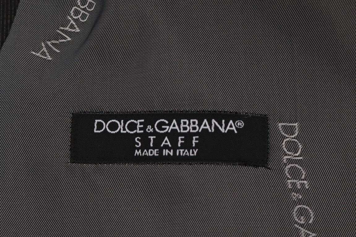 Dolce &amp; Gabbana Graue STAFF-Weste aus Baumwoll-Rayon