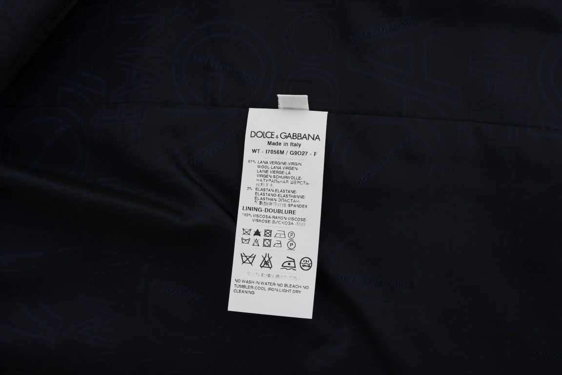 Dolce &amp; Gabbana Blaue STAFF-Weste aus Wollstretch