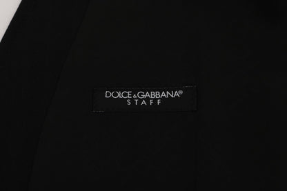 Dolce &amp; Gabbana Schwarze STAFF-Weste aus Wollstretch