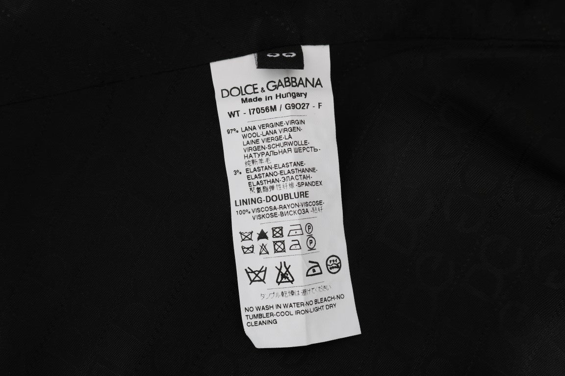 Dolce &amp; Gabbana Schwarze STAFF-Weste aus Wollstretch