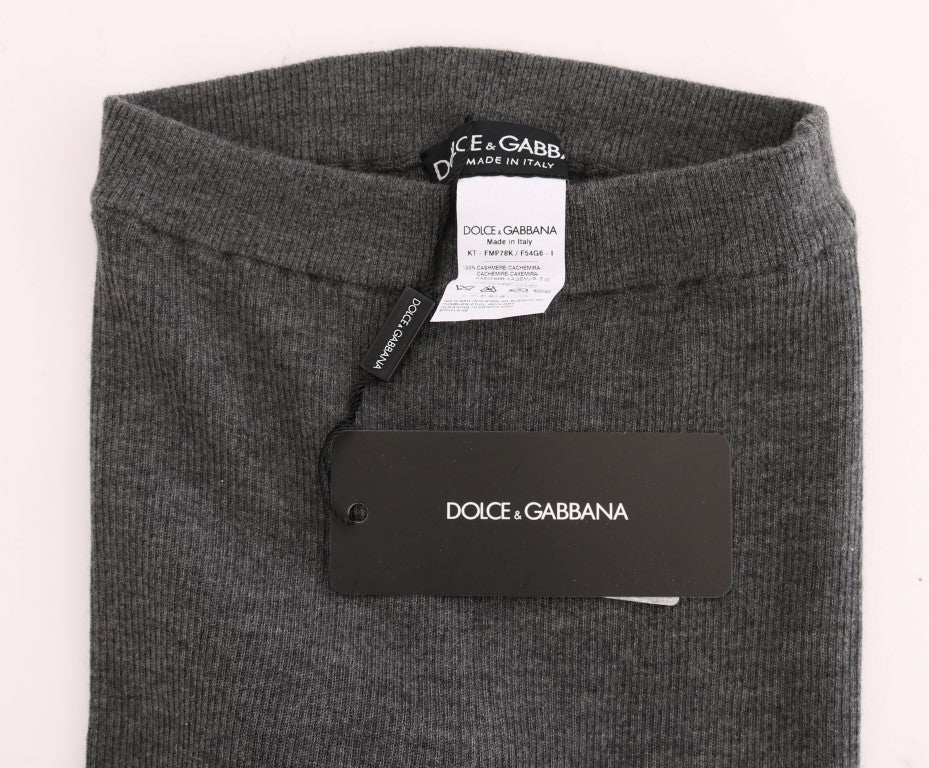 Dolce &amp; Gabbana Graue Kaschmir-Stretch-Strumpfhose