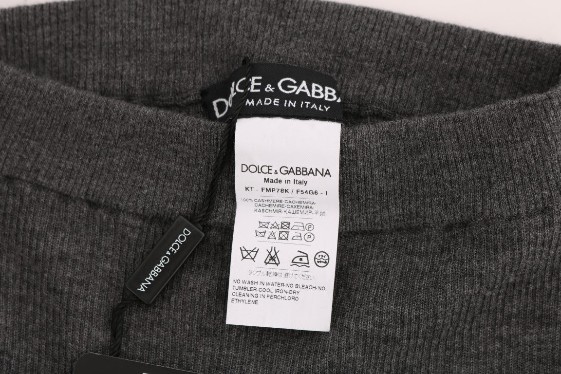 Dolce &amp; Gabbana Graue Kaschmir-Stretch-Strumpfhose