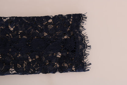 Dolce &amp; Gabbana – Blaues Taormina-Etuikleid aus geblümter Spitze