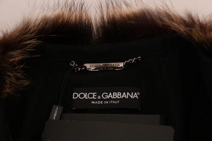 Dolce &amp; Gabbana Braune Waschbärpelzjacke
