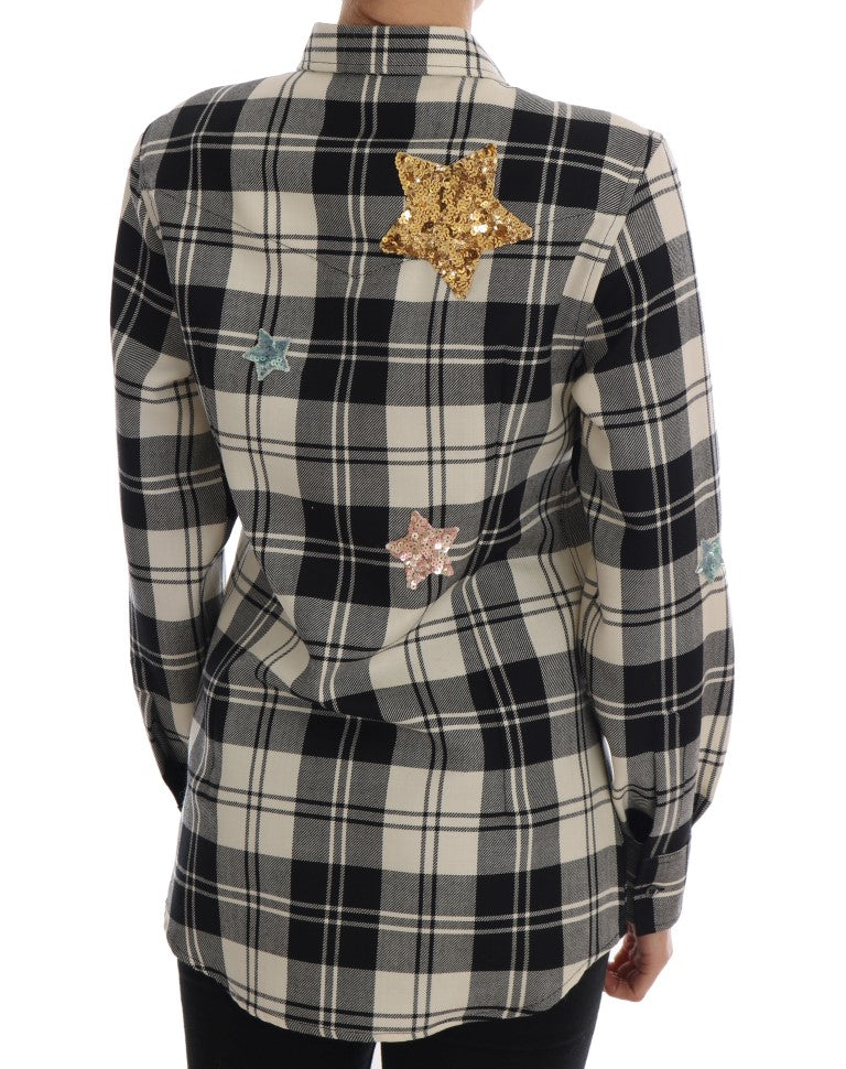 Dolce &amp; Gabbana – Schwarz-weißes Märchen-Kristallhemd