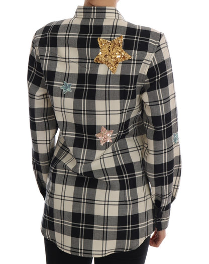 Dolce &amp; Gabbana – Schwarz-weißes Märchen-Kristallhemd