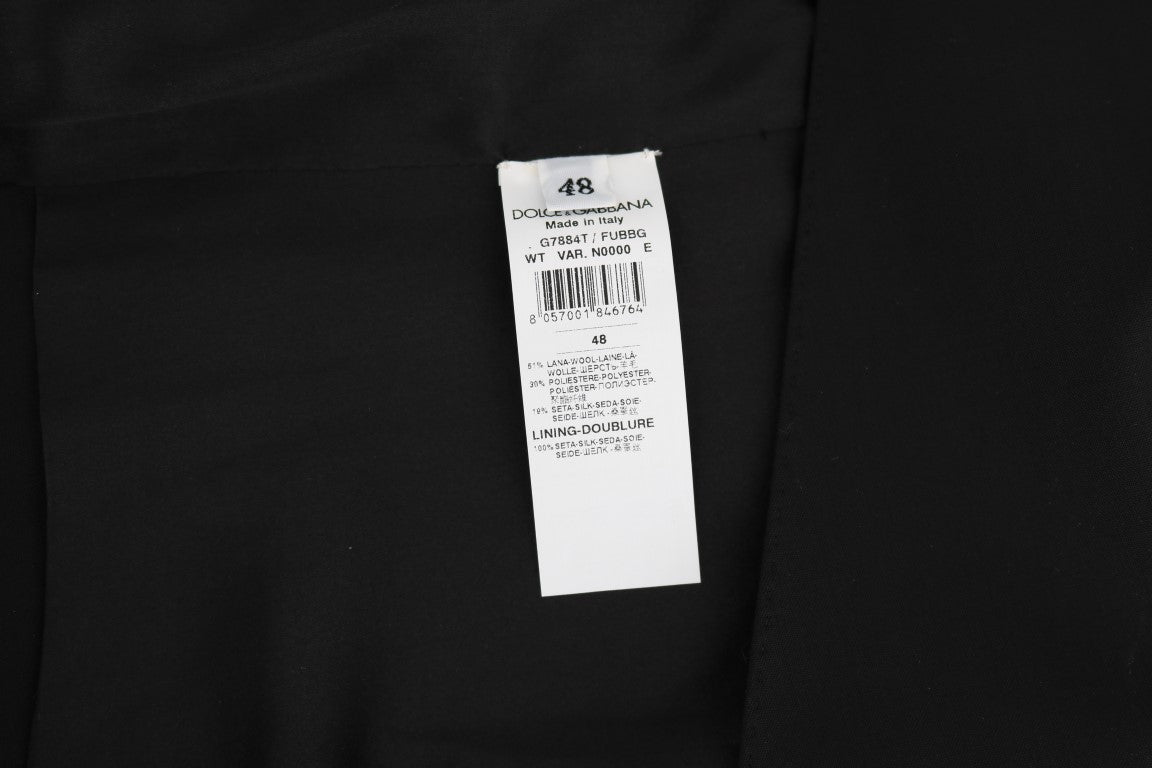 Dolce &amp; Gabbana Schwarze Weste aus Wolle und Seide