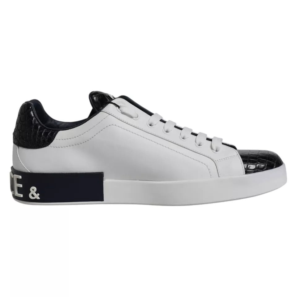 Dolce &amp; Gabbana – Portofino-Sneakers aus weißem Leder mit Logo