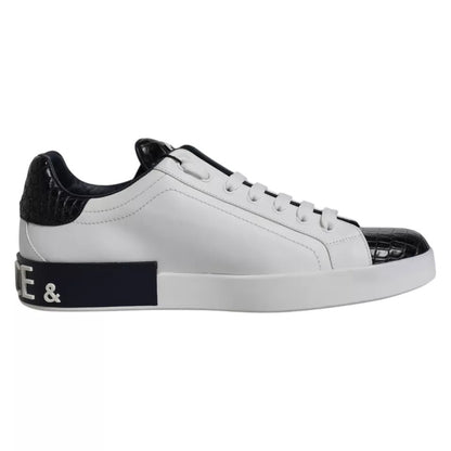 Dolce &amp; Gabbana – Portofino-Sneakers aus weißem Leder mit Logo