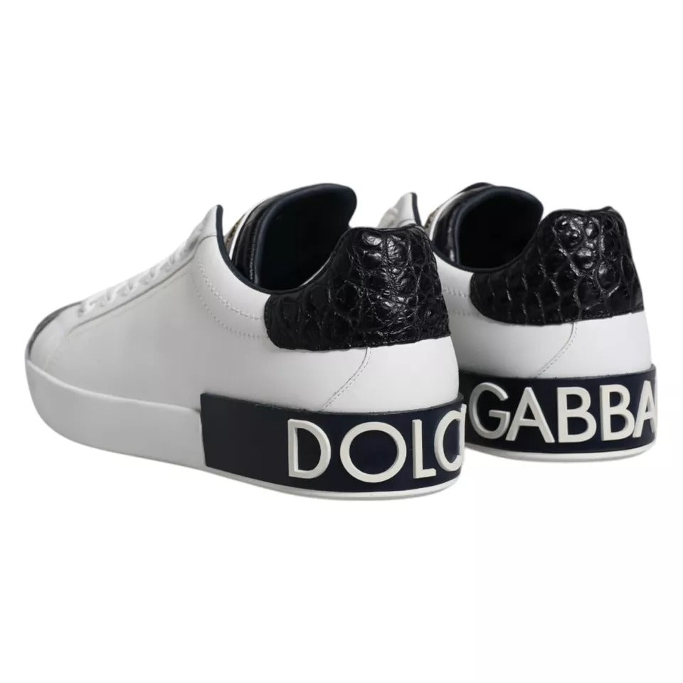 Dolce &amp; Gabbana – Portofino-Sneakers aus weißem Leder mit Logo