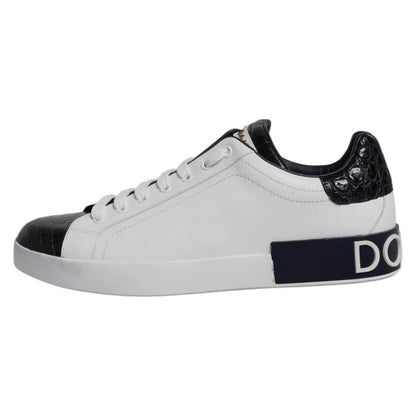 Dolce &amp; Gabbana – Portofino-Sneakers aus weißem Leder mit Logo