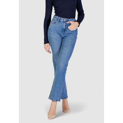 Vero Moda – Hellblaue Mom-Jeans aus Baumwolle