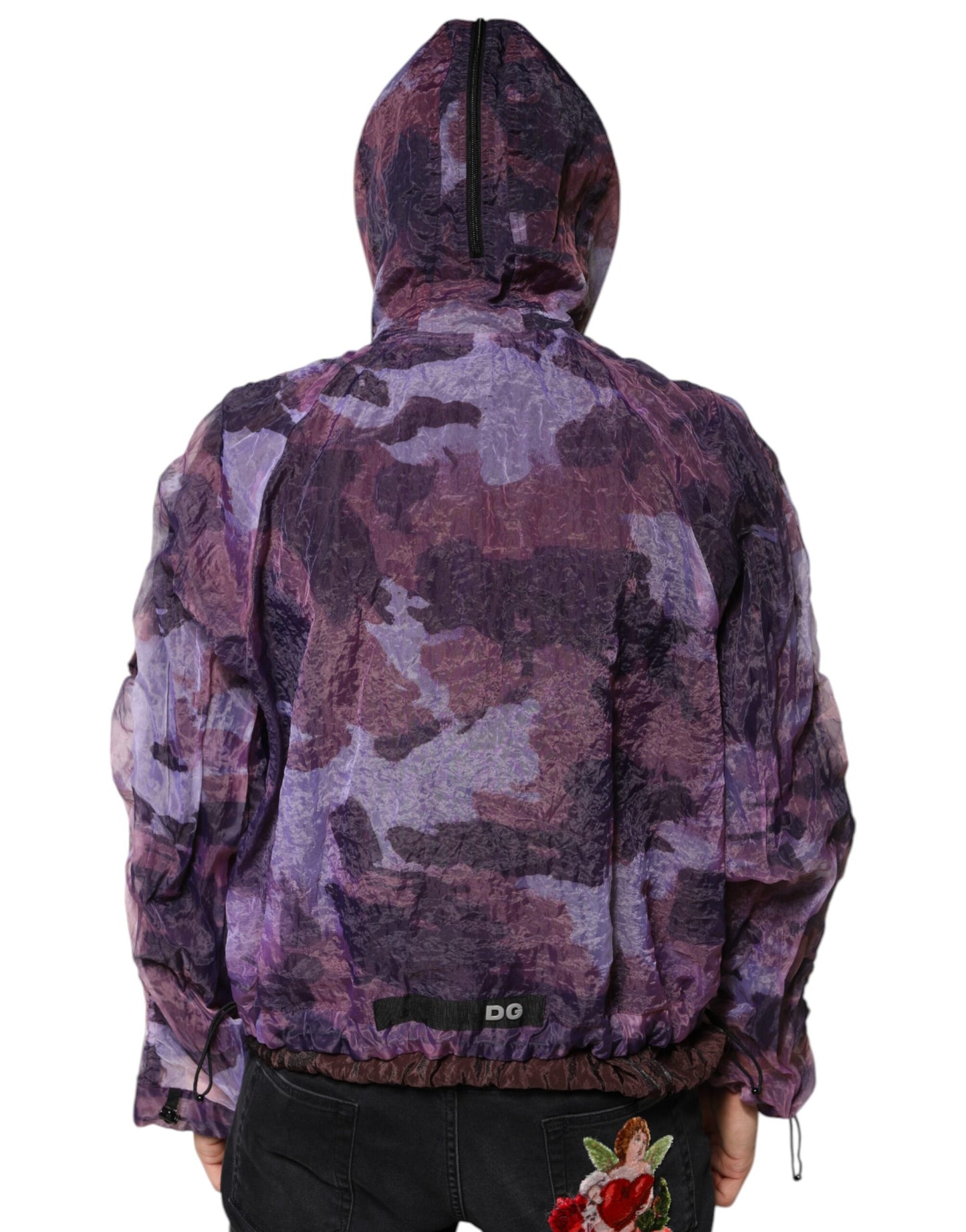 Dolce &amp; Gabbana Lila Camouflage Kapuzenjacke Herren Blouson