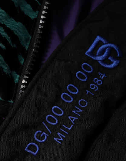 Dolce &amp; Gabbana – Schwarze Pufferjacke aus Nylon für Herren mit durchgehendem Reißverschluss