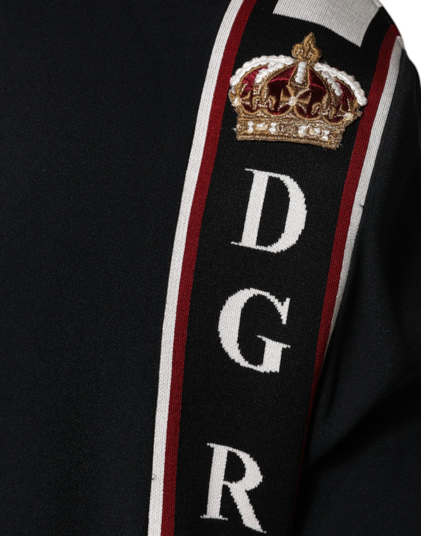 Dolce &amp; Gabbana – Schwarzes DG King-Sweatshirt mit durchgehendem Reißverschluss