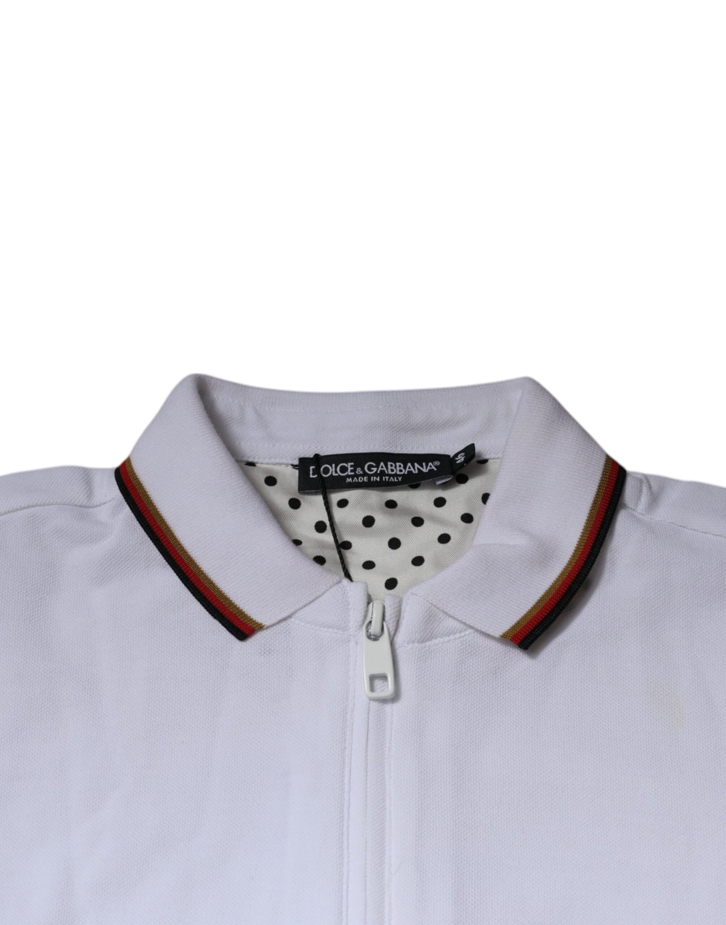 Dolce &amp; Gabbana White Crown Herren Sweatshirt mit durchgehendem Reißverschluss