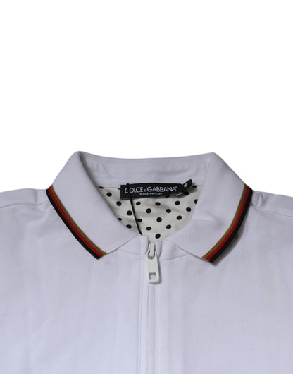 Dolce &amp; Gabbana White Crown Herren Sweatshirt mit durchgehendem Reißverschluss