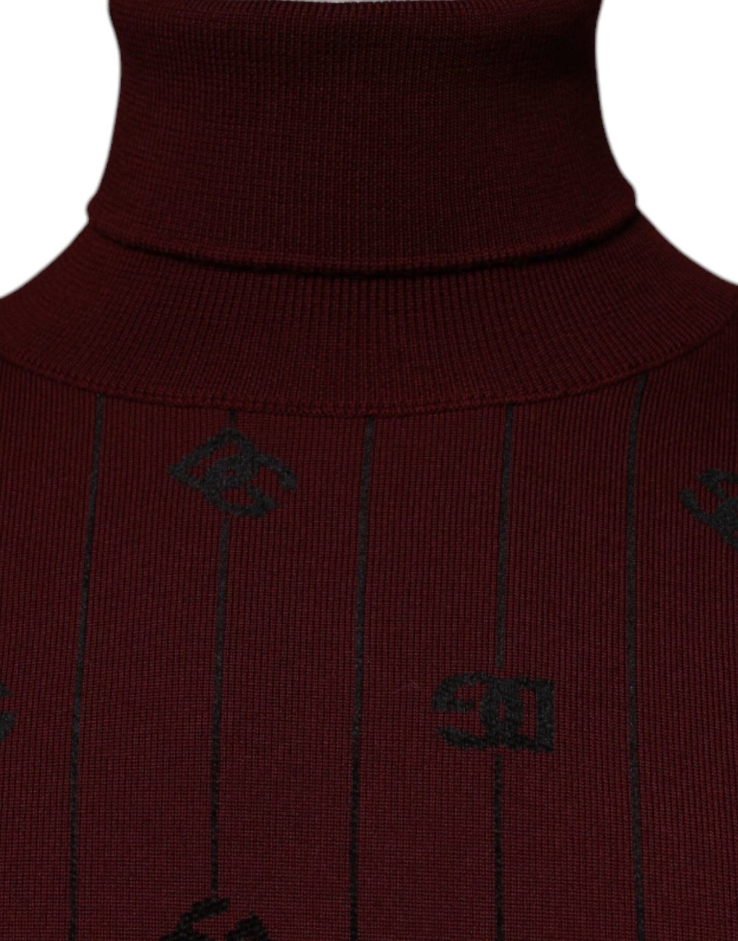 Dolce &amp; Gabbana Kastanienbrauner Rollkragenpullover mit Monogramm