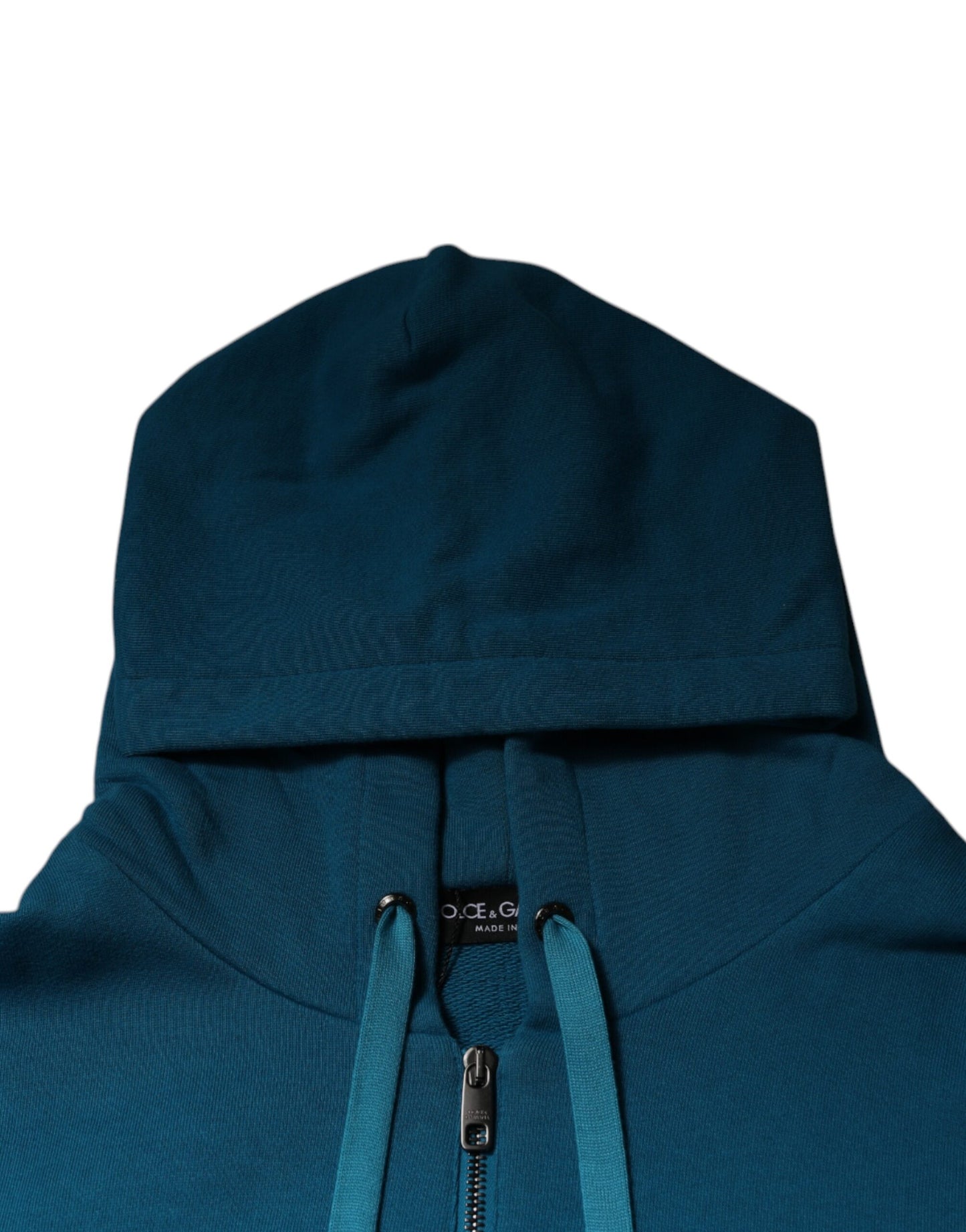 Dolce &amp; Gabbana Blaues Logo-Sweatshirt aus Baumwolle mit Kapuze