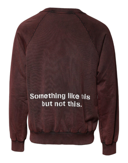 Dolce &amp; Gabbana Brauner Pullover mit Rundhalsausschnitt und Logo aus Baumwolle