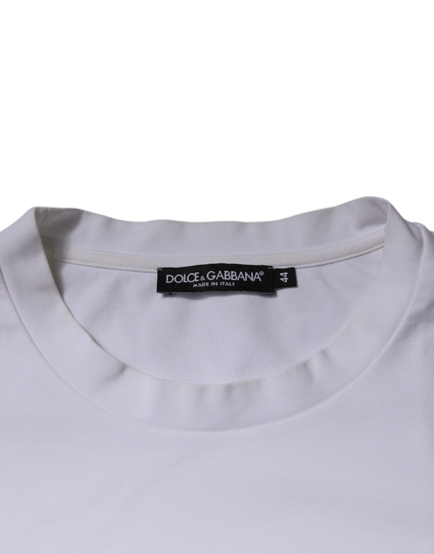 Dolce &amp; Gabbana – Weißes, kurzärmliges T-Shirt mit Rundhalsausschnitt und DG-Logo