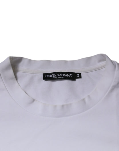 Dolce &amp; Gabbana – Weißes, kurzärmliges T-Shirt mit Rundhalsausschnitt und DG-Logo
